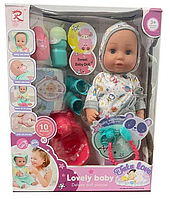 Пупс функціональний Tutu Baby 6925 (10 звуків, ходить, закриває очі) Лялька Бебі Борн, Інтерактивний пупс