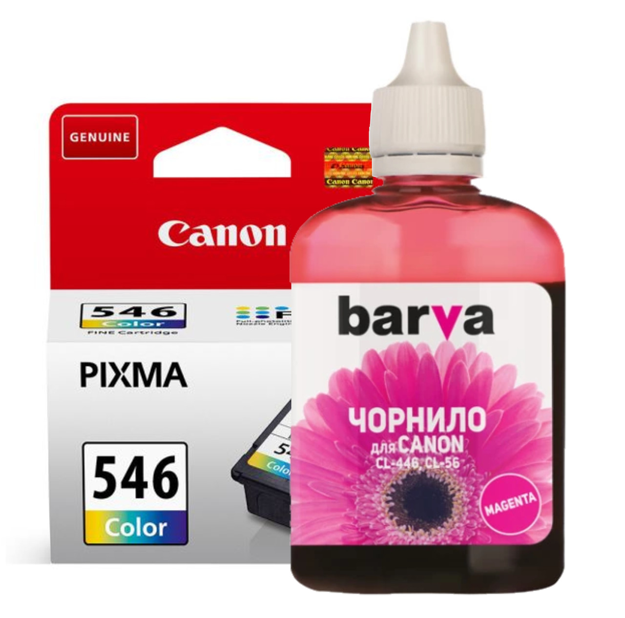 Чорнило для Canon CL-546 пурпурове, водорозчинна фарба, Barva Magenta (90 мл/флакон).