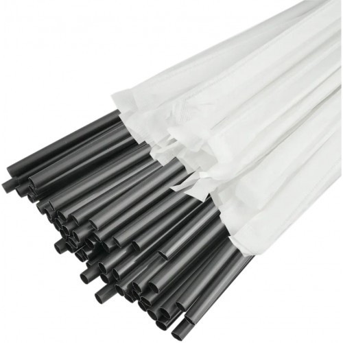 Трубочки Фреш в індивідуальній упаковці 200шт/уп (чорний)