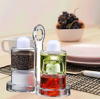 Набір для солі та перцю на підставці Spice Jar Органайзер для спецій, Ємності для оцту та олії