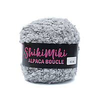 Вовняна букльована пряжа Alpaca Boucle, колір Сірий меланж