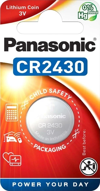 Батарейка Panasonic літієва CR2430 блістер, 1 шт (CR-2430EL/1B)