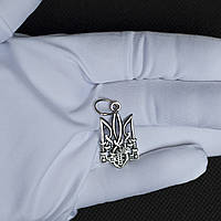 Срібний кулон Герб України Тризубець жіночий 925 проба | Патріотична підвіска з націоналоною символікою України на шию