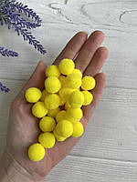 Помпоны " Бархатные 1.5 см " , желтые 500 шт