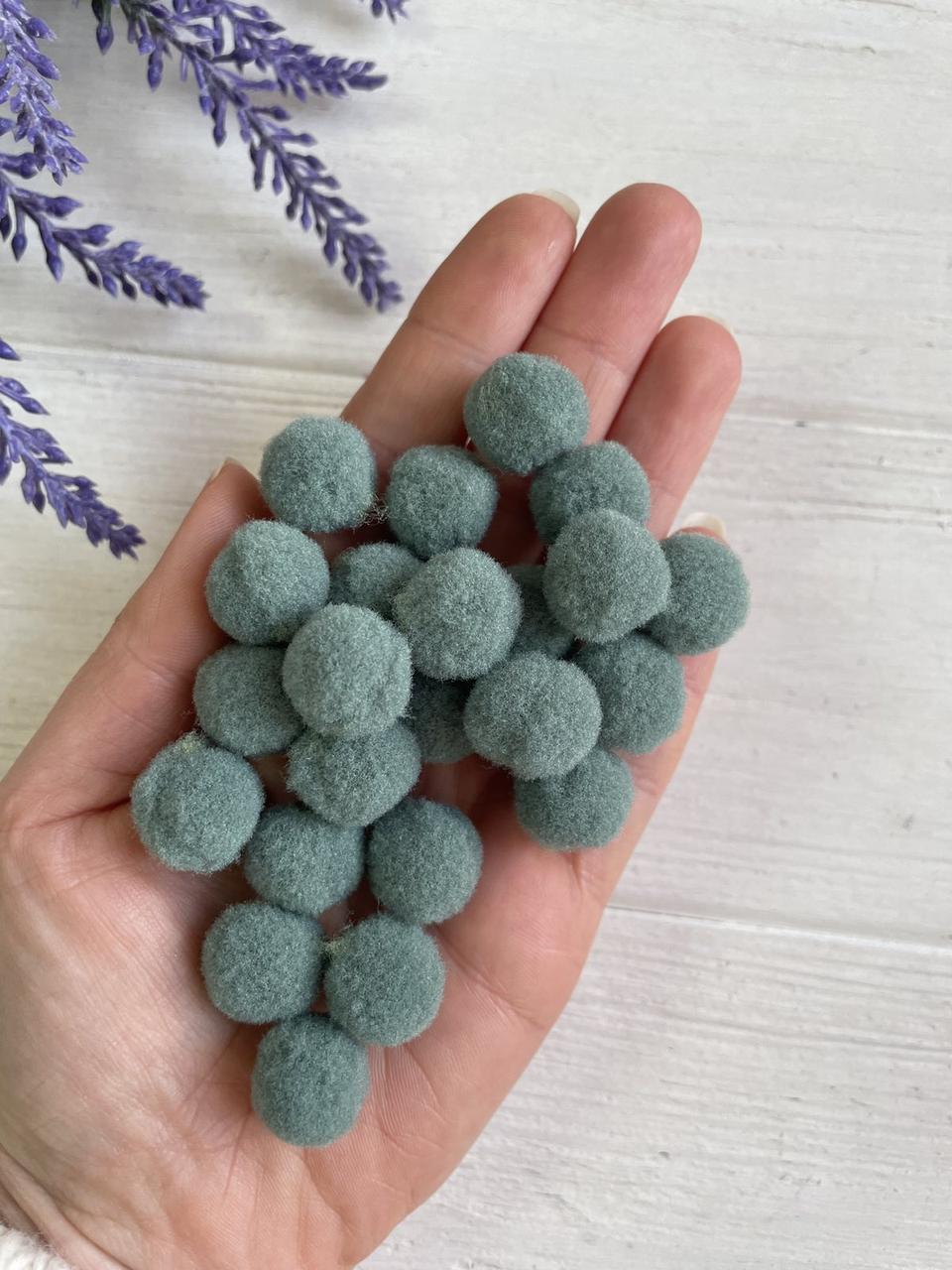 Помпони  " Оксамитові 1.5  см",  смарагдові   500 шт