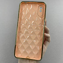 Чохол для Xiaomi Redmi 9A чохол із золотою окантовкою на телефон сяомі редмі 9а пудровий w0u, фото 3