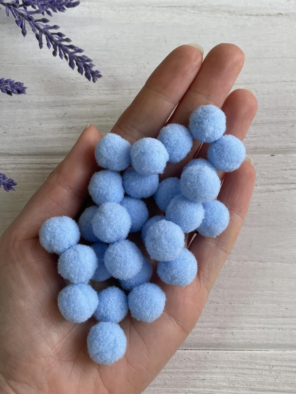 Помпони  " Оксамитові 1.5  см", небесні  500 шт