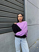 Свитер женский модный и красивый выбор цвета 44-50 | Теплый женский свитер шерстяной Бузок з чорним