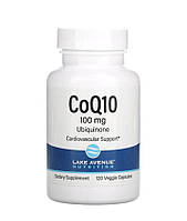 Коензим Q10, CoQ10, убіхінон класа USP, 100 мг, Lake Avenue Nutrition, США, 120 капсул
