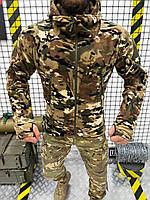 Тактическая флисовая кофта мультикам, военная флисовая кофта с капюшоном мужская, теплая флисовая кофта ЗСУ