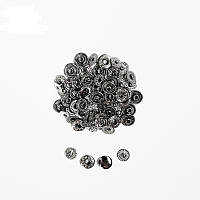 Кнопки для одежды Альфа 10мм. Кнопки для кошельков. VT-2, Темное серебро (1440шт)