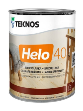 Лак HELO 40 напівглянцевий уретан-алкідний зносостійкий (0.9 л), Teknos, фото 1