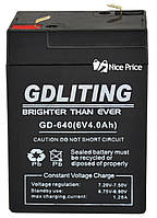 Свинцово-кислотный аккумулятор GDLITE GD-640 6V 4.0Ah (2375) kr