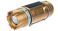 Кемпинговая LED лампа GSH-9688 c фонариком и солнечной панелью Gold (3626) kr