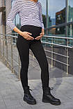 Бавовняні облягаючі лосини без утеплення для вагітних Bonn S Lullababe Чорний, фото 6