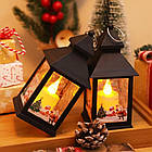 Новорічний нічник свічка/декоративний світильник "Новорічний будиночок" 14х6.4см, чорний, фото 4