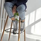 Стальні жіночі замшеві сірі демісезонні черевики-кеди, фото 2