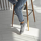 Стальні жіночі замшеві сірі демісезонні черевики-кеди, фото 6