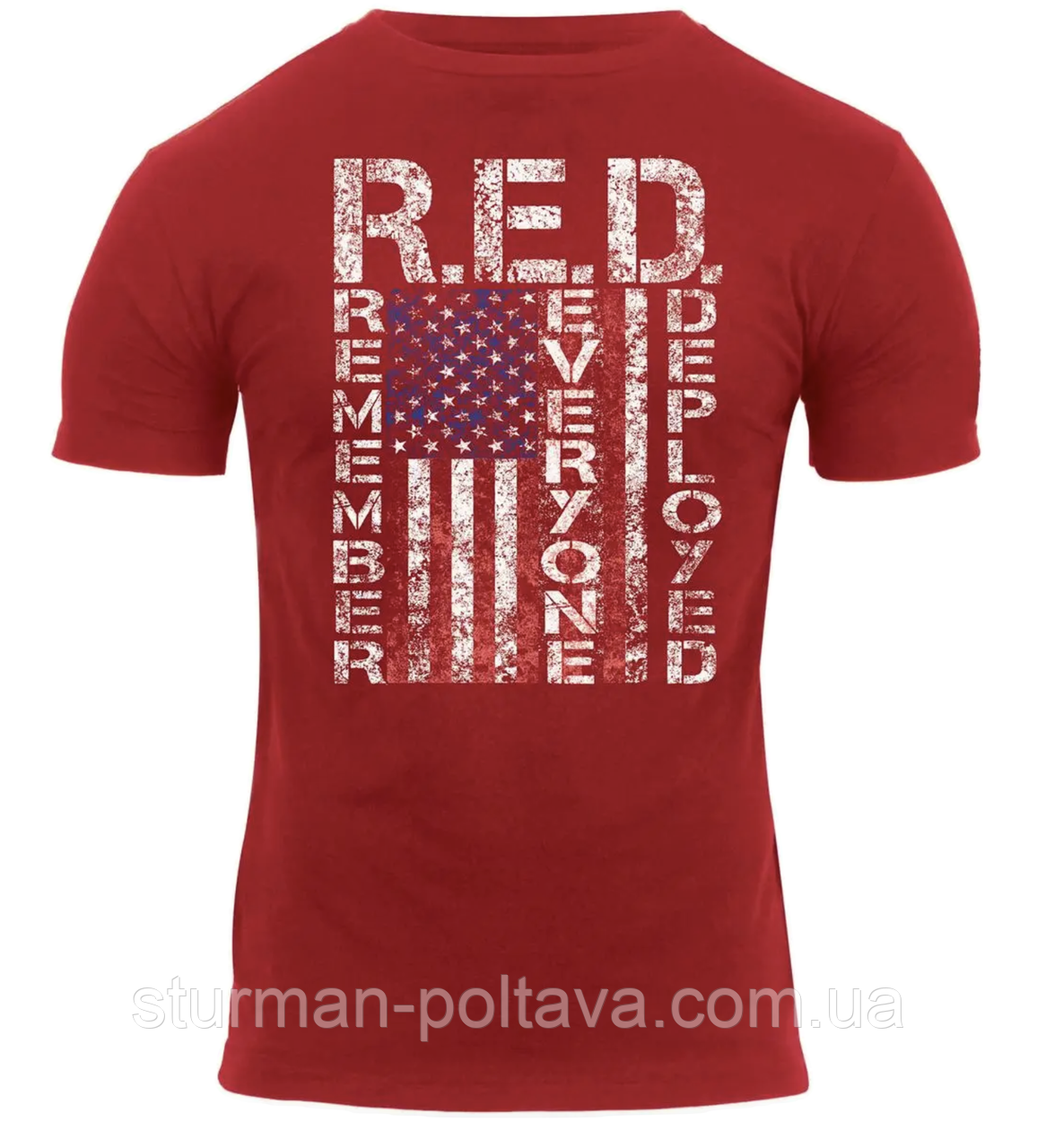 Футболка Rothco з прапором США Athletic Fit R. E. D.