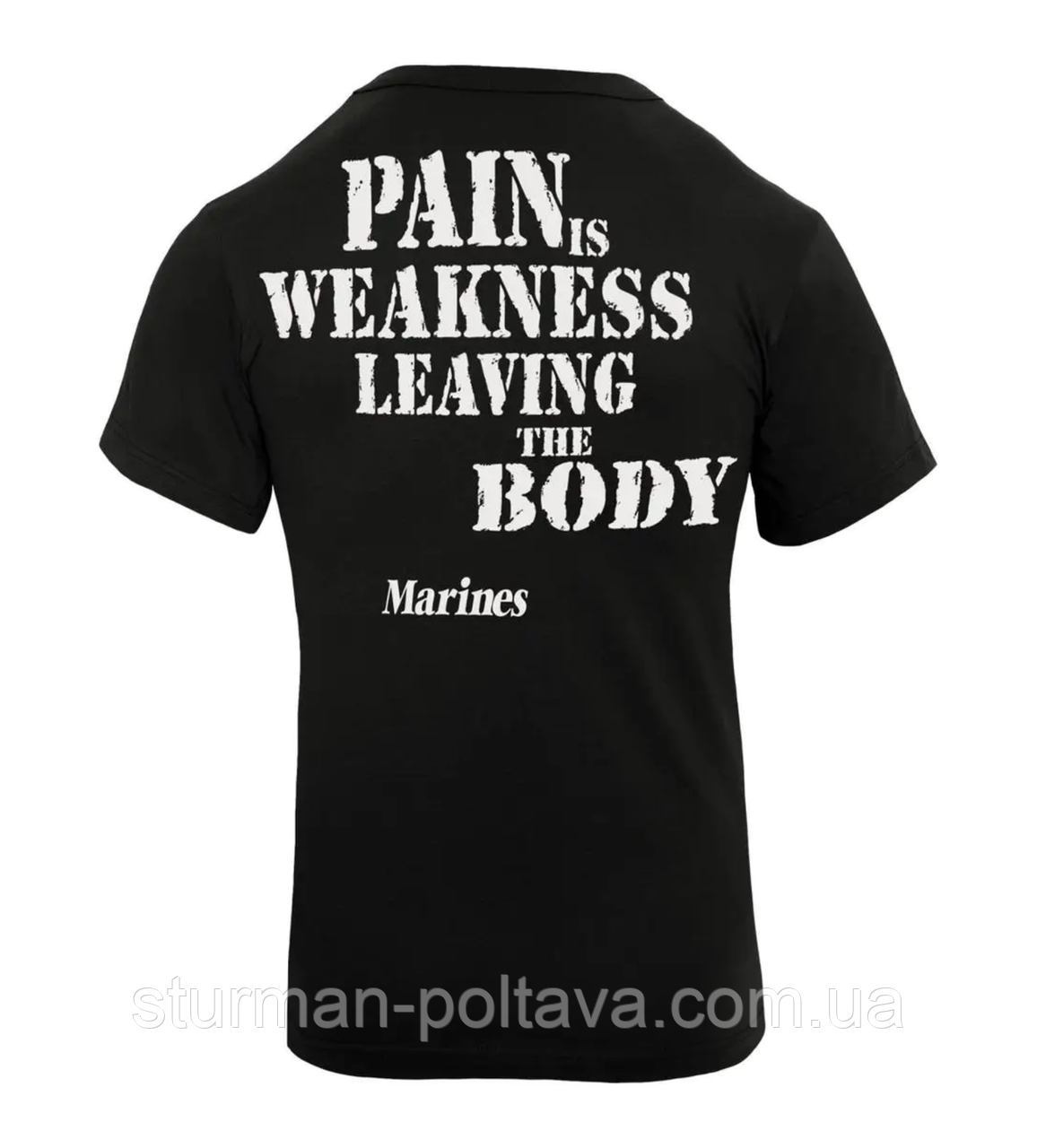 Футболка чоловіча "Біль залишає слабке тіло" "PAIN IS WEAKNESS" чорна безшовна Rothco USA розм М