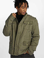 Зимняя теплая куртка влаго-ветрозащитная с воротником в стиле милитари Brandit , Парка мужская фирменная (L) XL, Зеленый
