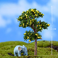 Декоративные деревья маленькие от 6см до 7см для флорариума, мини-сада, минкроланшафта, диорам, моделизма Фруктовое желтое