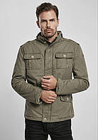 Зимняя теплая куртка влаго-ветрозащитная с воротником в стиле милитари Brandit , Парка мужская фирменная (L) S, Зеленый