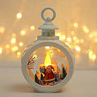 Новорічний нічник свічка/декоративний круглий світильник "Новорічна куля " 12х8.5см, білий, фото 2