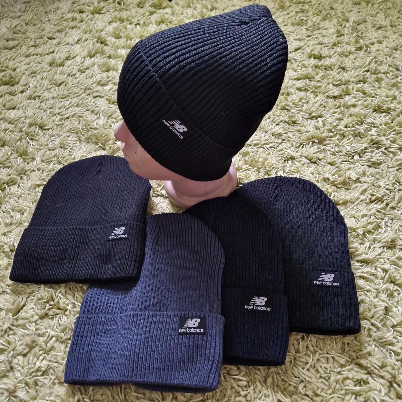 Оптом Шапка зимова чоловіча "NB" на повному флісі р 54-58