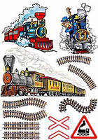 Вафельная съедобная картинка Поезд. Железная дорога А4 (p1386)