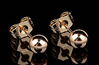 Серьги гвоздики шар позолоченные, серьги женские из медицинского золота.