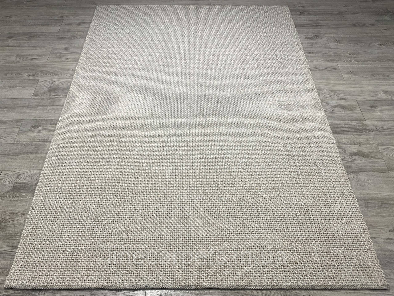 Вовняний індійський килим ручної роботи NOR1-Basket Weave-2492-136-Beige