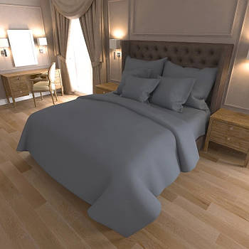 Простирадло 150х220 (Бязь) | Полуторне простирадло від виробника "Королева Ночі" | Однотонний сірий