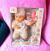 Кукла пупс мягконабивная в теплой одежде, 35 см, звуки, аксессуары, мягкое тело, подарок для девочки