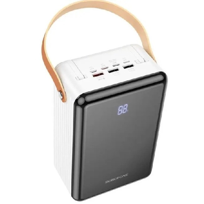 Павербанк 80000mAh УМБ Power Bank BOROFONE Terra BJ32 3USB 2Type-C Lightning QC White, фото 1