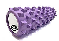 Массажный ролик Grid Roller PRO 45 см Фиолетовый валик для фитнеса