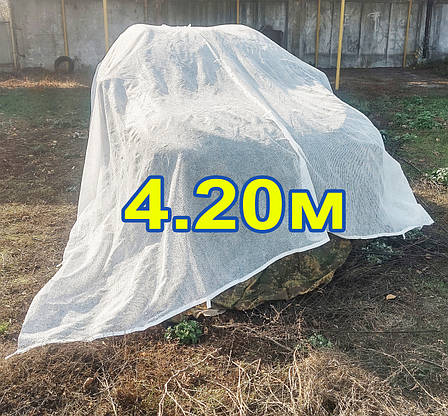 4.20x4м 75% Біла сітка-тент маскувальна. З прошитими краями та швидким монтажем, фото 1