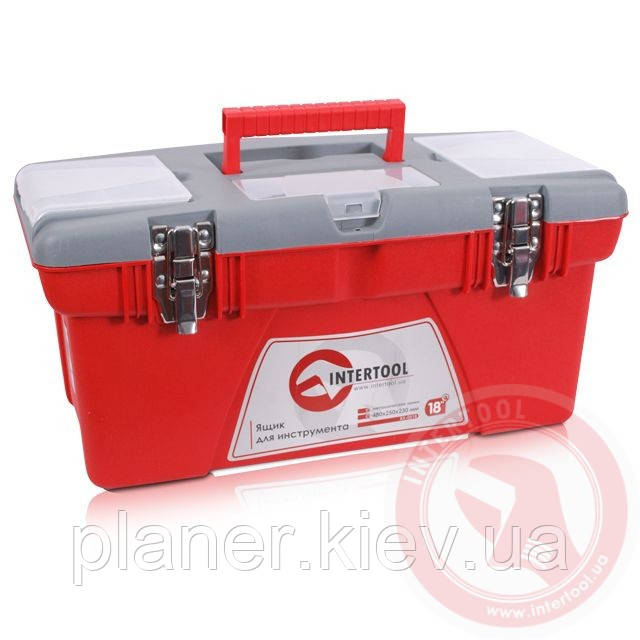 Ящик для інструментів із металевими замками, 18" 480x250x230 мм INTERTOOL BX-0518