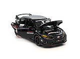 Машина модель 33617 Honda Civic WRC, масштаб 1:32, інерція, відкриваються усі двері, звук, світло фар, фото 8