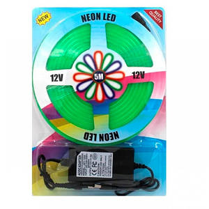 Стрічка неонова силіконова Led Neon Green 5 метрів Зелена 12V-220V