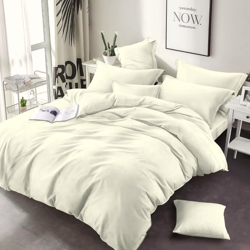 Наволочка на блискавці 70х70 (Бязь) | Від виробника "Королева Ночі" | Однотонний молочний, фото 1