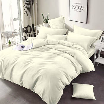 Простирадло 150х220 (Бязь) | Полуторне простирадло від виробника "Королева Ночі" | Однотонний молочний