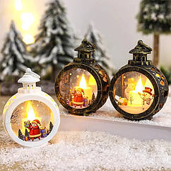 Новорічний нічник свічка/декоративний круглий світильник "Новорічна куля " в асортименті