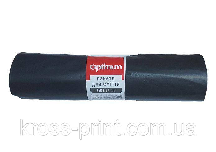 Пакет для сміття 240 л 90*125 5 шт. надміцний чорний PRO OPTIMUM 16120300