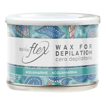 Теплий віск flex "Аквамарин" у банці, 400 гр. ItalWax, фото 1