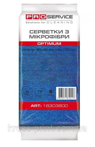 Серветка мікрофібра 30*30 см 10 шт PRO OPTIMUM синя 18303800