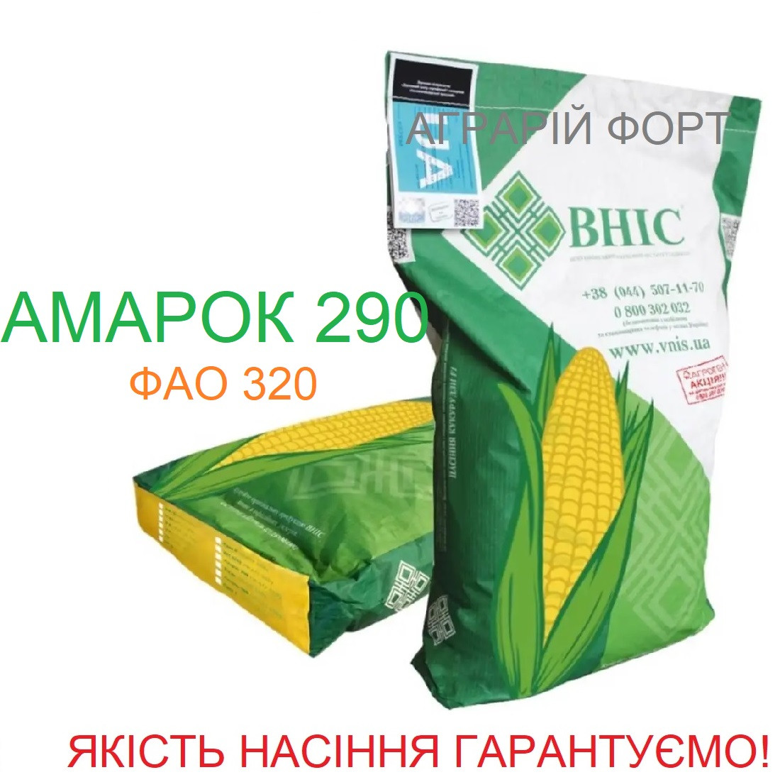 Кукуруза Амарок 290. Оригінальне насіння кукурудзи ВНІС. ФАО 320 посівна кукуруза