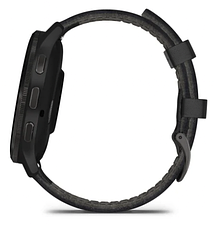 Смарт-годинник Garmin Venu 3 Slate stainless steel bezel with black case and black leather band, фото 6