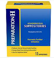 Геморроидальные свечи Preparation H - 12ct