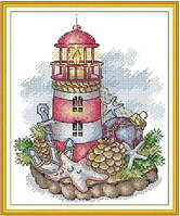 Набір для вишивання за нанесеною на канву схемою "Lighthouse". AIDA 14CT printed 20*26см